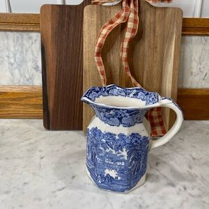 Vintage Mason’s Blue and White Ironstone Transferware Pitcher